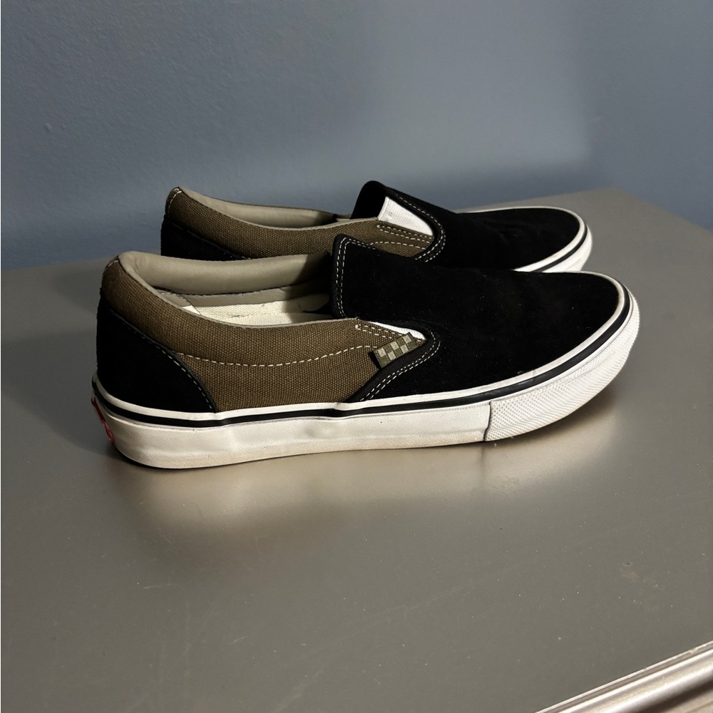 Vans Skate Slip-On "Black/Olive" Sneakers - Picture 3 of 7